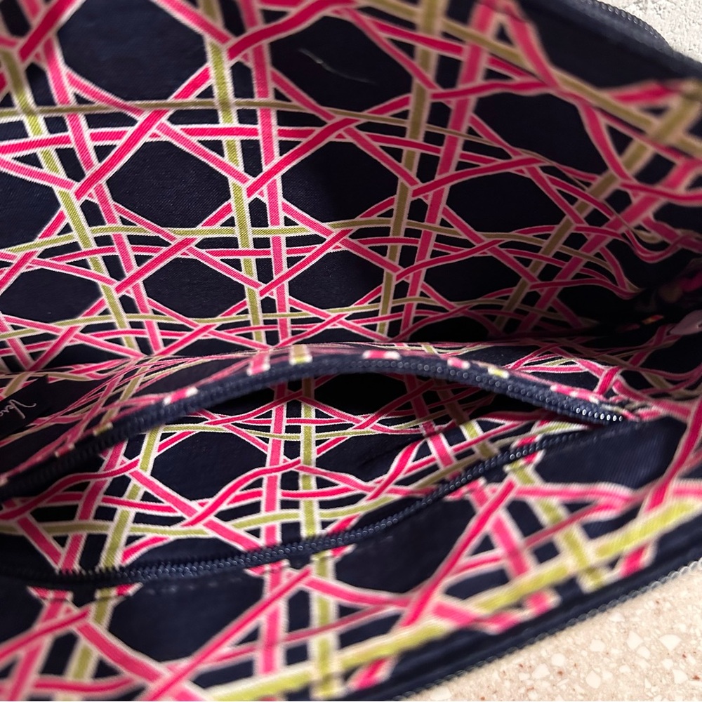 Vera Bradley Little Hipster Crossbody Bag in Navy Floral Retired Pattern Ribbons - Picture 7 of 15